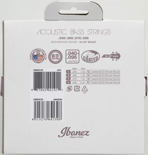 IBANEZ IABS4C32 Струны для акустического баса, бронза 80 20, 40-95, лёгкое натяжение фото 2