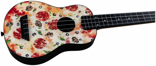 FLIGHT TUS-40 PIZZA укулеле Travel, сопрано,пластик,цвет-белый с принтом пицца. Чехол в комплекте фото 6