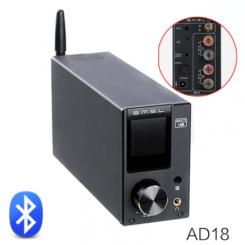 SMSL AD18 black Усилитель. Частотный диапазон: 20Гц - 22кГц. Сопротивление: 4-8 Ом. Динамический диапазон: 102 дБ. Сигнал/шум: > 90дБ. Входы/выходы: 3 фото 5