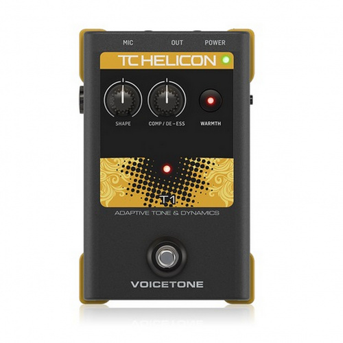 TC HELICON VoiceTone T1 напольная вокальная педаль эффектов: компрессия, де-эссер, эквализация, преамп и эквализация студийного качества, фантомное пи фото 4