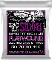 ERNIE BALL 2817 струны для бас-гитары Power Slinky Flatwound Short Scale 50-110