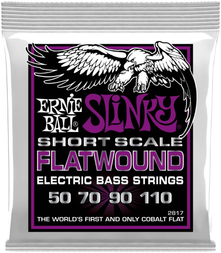 ERNIE BALL 2817 струны для бас-гитары Power Slinky Flatwound Short Scale 50-110