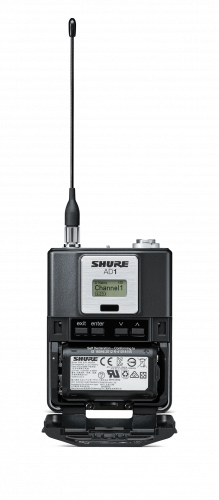 SHURE AD1 G56 Цифровой поясной передатчик 470-636 МГц, разъём TA4, съёмная 1/4-волновая антенна фото 2