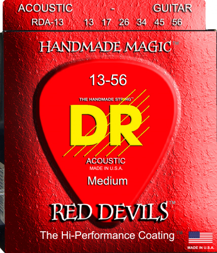 DR RDA-13 RED DEVILS струны для акустической гитары красные 13 56