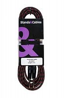 STANDS & CABLES GC-039-5 кабель в тканевой оплетке инструментальный Jack-Jack,5 м. разъемы позолоч