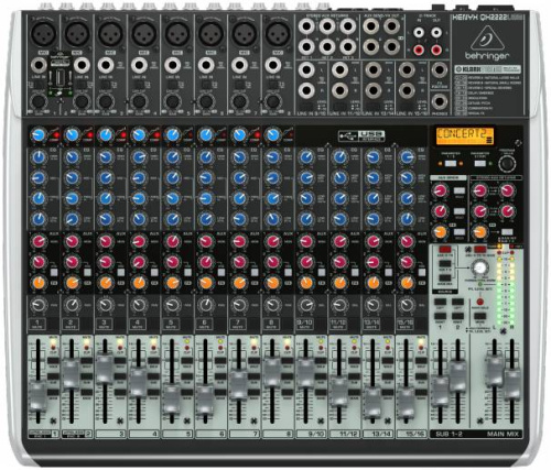 Behringer QX2222USB микшер, 16каналов, 3-х полосный эквалайзер DSP KLARK TEKNIK, USB интерфейс