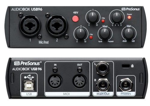 PreSonus AudioBox USB 96 25TH аудио/MIDI интерфейс 2х2 для РС или МАС 24бит/96кГц, ПО Studio One Artist, ограниченная партия в честь 25-и летия компан