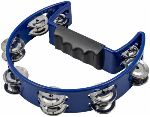 EASTTOP DF102 BLUE Пластиковый тамбурин "Полукруг", 8 пар сдвоенных джинглов, цвет синий фото 4