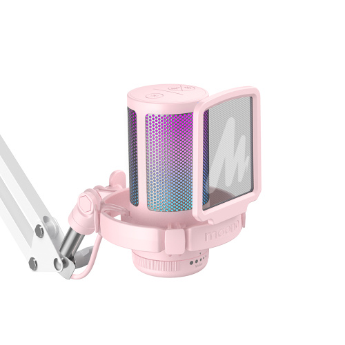 Maono DGM20S (pink), конденсаторный USB микрофон, пантограф, 24bit 48kHz, RGB подсветка,поп-фильтр фото 13