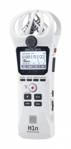 Zoom H1n/W портативный стереофонический рекордер со встроенными XY микрофонами 90°, цвет белый фото 2