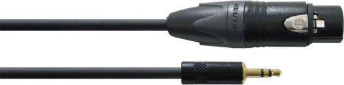 Cordial CPM 1,5 FW-BAL микрофонный кабель XLR female/мини-джек стерео 3,5 мм, разъемы Neutrik, 1,5 м, черный