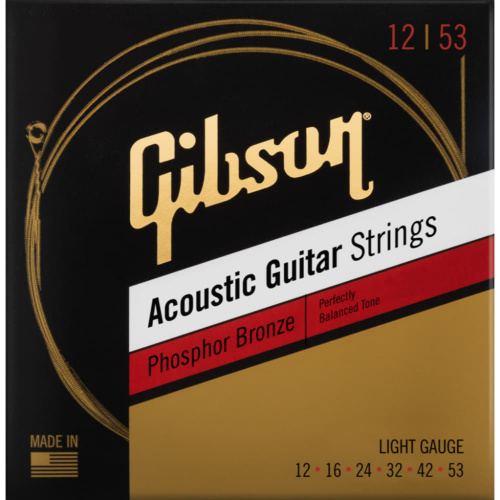 GIBSON Phosphor Bronze Acoustic Guitar Strings Light струны для акустической гитары