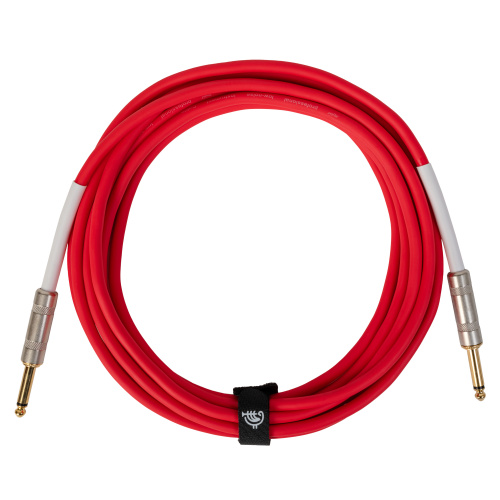 ROCKDALE Wild A5 инструментальный (гитарный) кабель, цвет красный, металлические разъемы mono jack - mono jack, 5 метров фото 3