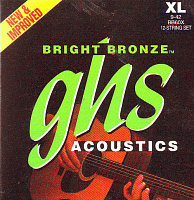 GHS BB60X Струны для акустической гитары; 12 струн, бронза (9-9-12-12-15-08-26-11-34-14-42-22)