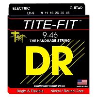 DR LH-9 серия Tite-Fit для электрогитары, никелированные, Light to Medium (9-46)