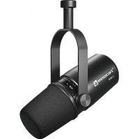 Relacart PM2 Кардиоидный динамический микрофон с держателем. Выходы USB, XLR. 3.5mm Jack