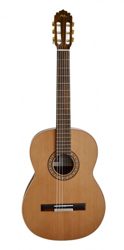 MANUEL RODRIGUEZ CABALLERO 11 классическая гитара, цвет натуральный глянцевый, верхняя дека массив кедра, нижняя дека и обечайка бубинга, накладка гри