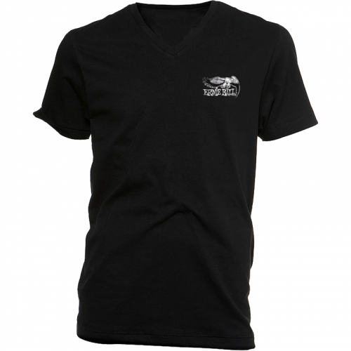 Ernie Ball 4635 футболка. Черный цвет/V Ворот/Маленькое лого орел EB слева на груди/Размер M