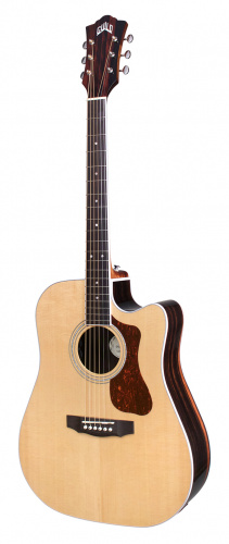 GUILD D-260CE Deluxe, гитара электроакустическая, форма корпуса - дредноут, цвет - натуральный, верхняя дека - массив ели, корпу