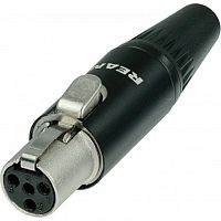 Neutrik Rean RT4FC-B кабельный разъем mini XLR F на кабель 2-4.5 мм, 4 контакта, черный