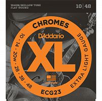 D'Addario ECG23 струны для электрогитары Extra Light, хром, 3-я в оплётке, 10-48