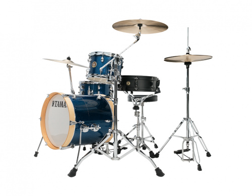 TAMA LJK36H3-ISP CLUB-JAM SUITCASE ударная установка из 3-х барабанов, береза, цвет синий искристый, со стойкой, педалью и стуло фото 2