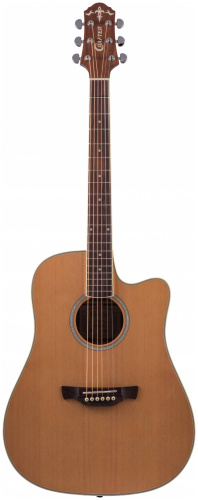 CRAFTER DE-7/NC+ Чехол электроакустическая гитара Дредноут SolidTop кедр, натурал, корпус-красно