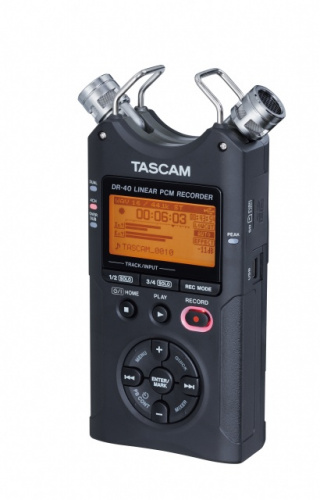 Tascam DR-40 портативный PCM стерео рекордер с встроенными микрофонами, Wav/MP3 фото 2