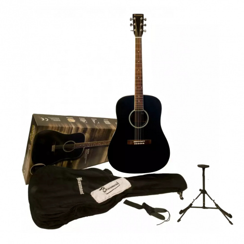 Beaumont DG80K/BK Набор: Акустическая гитара, цвет-чёрный ,чехол, подставка, струны