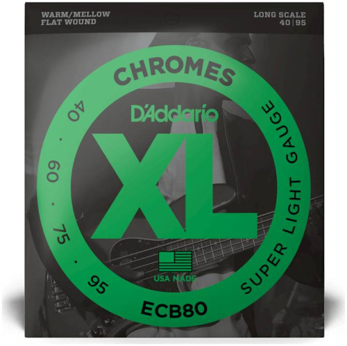 D'Addario ECB80 струны для бас-гит. SUPER Soft, хром, плоск.оплётка, 40-95 фото 2