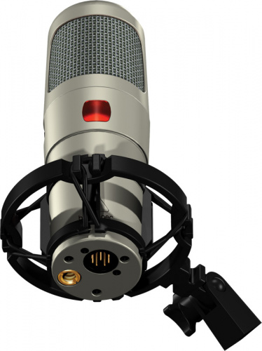 Behringer T-1 Studio Condenser Microphone ламповый студийный конденсаторный микрофон (кардиоида) в комплекте с эласт. подвесом, блоком питания, кабеле фото 2