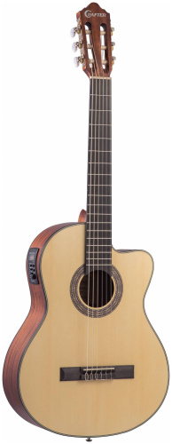 CRAFTER HC-100CE электроакустическая классич гитара, верхн. дека ель, корпус красное дерево, цв. н фото 2