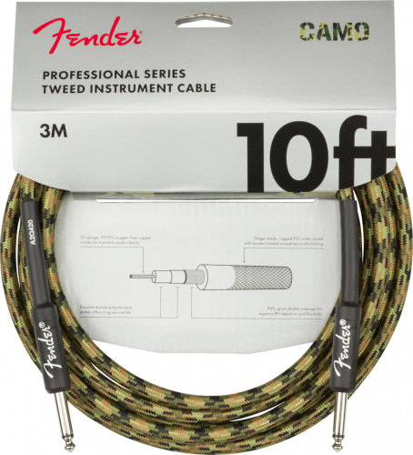 FENDER Professional Series Instrument Cable Straight/Straight 10' Woodland Camo гитарный кабель фото 4