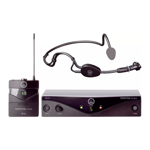 AKG Perception Wireless 45 Sports Set BD A радиосистема с микрофоном с оголовьем C544L, 1хSR45 стационарный приёмник, 1хPT45 поясной передатчик, униве