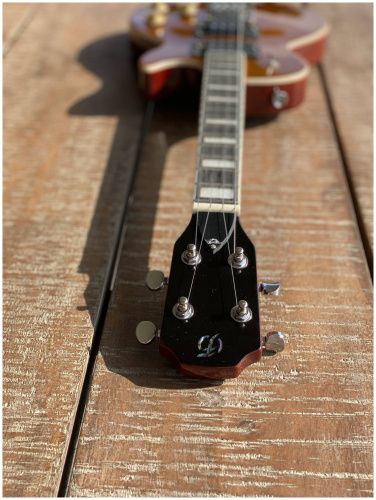FLIGHT Centurion Tenor GT электроукулеле, Les Paul, тенор, золотой, чехол фото 6