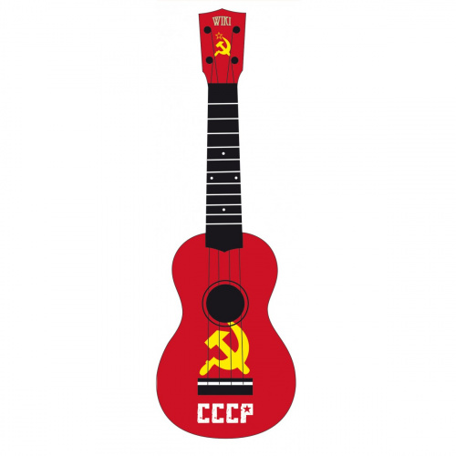 WIKI UK/REBEL/CCCP гитара укулеле сопрано, липа, рисунок флаг СССР чехол в компл. фото 2