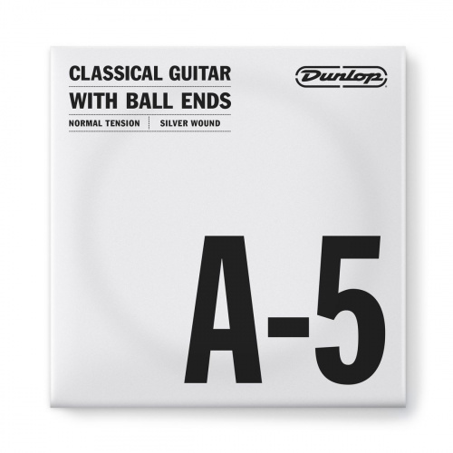 Dunlop Nylon Silver Wound Ball Ends A-5 DCV05ANB струна A, 5я стр для клас гитары, нейлон, пос медь
