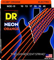 DR Strings NOE-10 Струны для электрогитары NEON Orange Electric 10-46 Medium, оранжевый неон