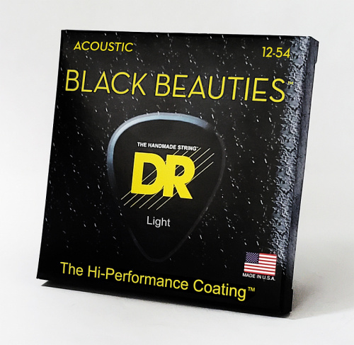 DR BKA-12 BLACK BEAUTIES струны для акустической гитары чёрные 12 54 фото 2