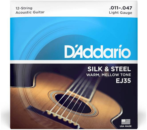 D'Addario EJ35 струны для 12-струнной гитары, шёлк/сталь 11-47