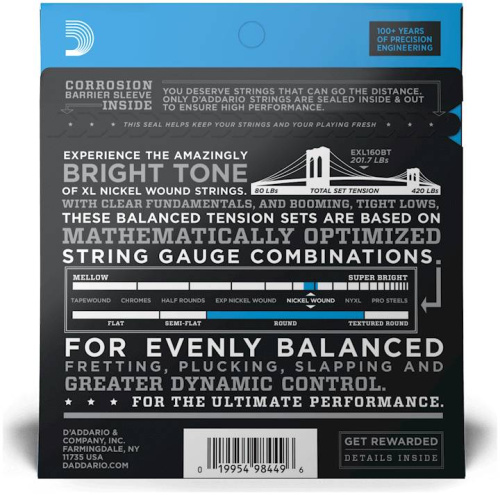 D'Addario EXL160BT Струны бас long 050-120 фото 2