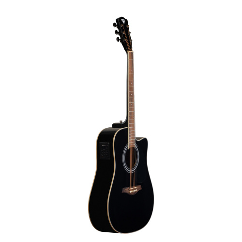 ROCKDALE Aurora D6 C BK E Gloss электроакустическая гитара, дредноут с вырезом, цвет черный, глянцевое покрытие фото 2