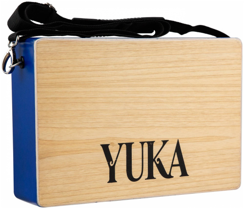 YUKA LT-CAJ1-WTBL тревел-кахон, фиксированный подструнник, тапа белый тик, корпус синий, ремень фото 12