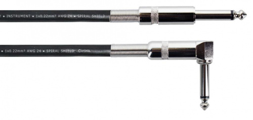 Cordial EI 1,5 PR инструментальный кабель джек моно 6.3мм джек моно 6.3мм угловой, 1.5м, черный