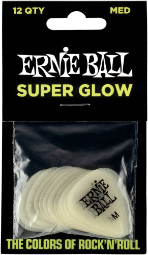 Ernie Ball 9225 медиатор. Средний/0,72мм/Белый цвет/Светится в темноте/12 шт.в уп./цена за упаковку фото 2