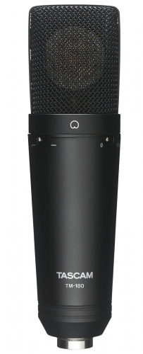 TASCAM TM-180 студийный конденсаторный микрофон с позолоченной мембраной 34 мм, кардиоида, пластиковый кейс