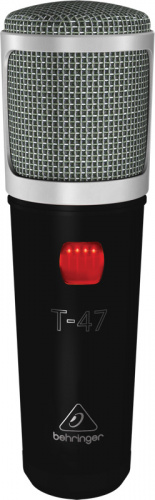Behringer T-47 Studio Condenser Microphone ламповый студийный конденсаторный микрофон (кардиоида), в комплекте с эласт. подвесом, блоком питания, кабе