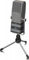 Behringer BV44 винтажный бродкастовый конденсаторный USB-микрофон из 1940-х, суперкардиоидный, диафрагма 14 мм, 50-17000 kHz, SPL 132 дБ, со стойкой