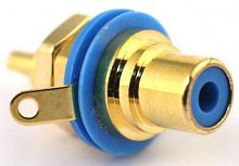 Neutrik Rean NYS367-6 панельный разъем RCA, синий изолятор, золоченые контакты