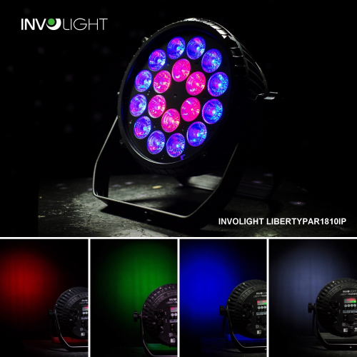 Involight LIBERTY PAR 1810IP Аккумуляторный всепогодный LED прожектор, 18х5Вт RGBW, DMX512, ИК-ДУ фото 6
